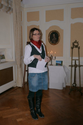 Begrüssung durch Frau Angela Rinke vom Förderverein bei der Präsentation im Schloss